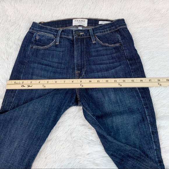 Frame Denim Le High Skinny Side Step Jeans, Harway high waisted dark wash - Picture 7 of 14